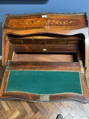 Lot 10 - A French inlaid kingwood and rosewood Louis XV...