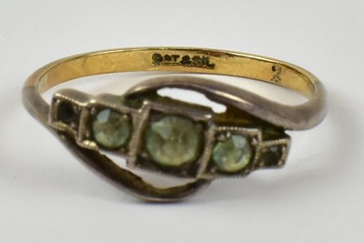 Lot 835 - A 9ct yellow gold ring set with five small...