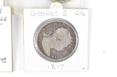 Lot 874 - A Victorian 1893 half crown, a George III 1817...