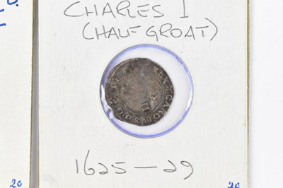 Lot 876 - A Charles I half groat and a Charles I quarter...