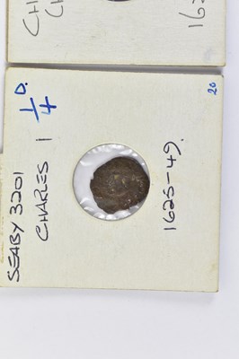 Lot 876 - A Charles I half groat and a Charles I quarter...