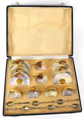 Lot 481 - HARRY STINTON FOR ROYAL WORCESTER; a cased set...