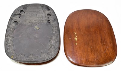 Lot 235 - A Chinese Qing Dynasty duan ink stone, with...