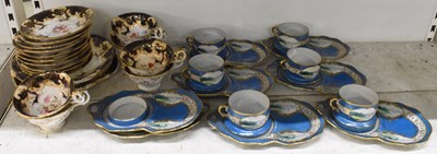 Lot 522 - A 19th century blue floral and gilt decorated...