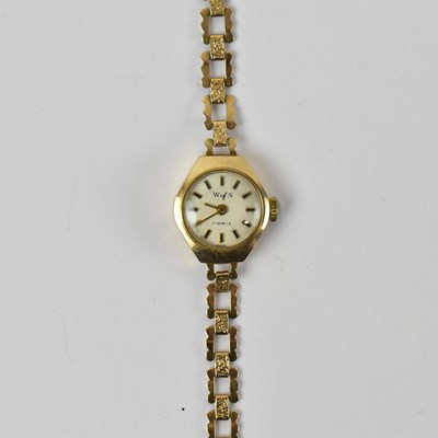 Lot 886 - A 9ct yellow gold lady's watch, length approx...