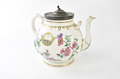 Lot 1333 - A Victorian ceramic oversized teapot, transfer...