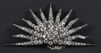 Lot 775 - A 1930s Art Deco white metal diamond set...