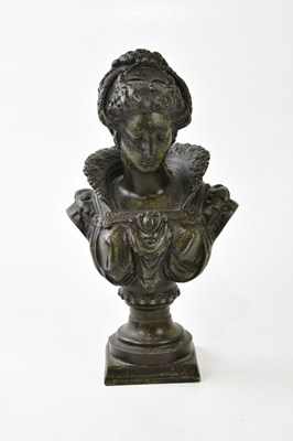 Lot 1193 - An early 20th century bronzed spelter bust of...