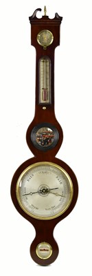 Lot 2158 - A 19th century mahogany wheel barometer with...