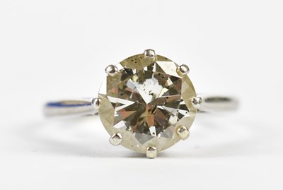Lot 37 - A platinum diamond solitaire ring, the eight...