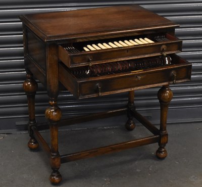 Lot 690 - GARRARD & CO LTD; a 1920s oak cased two drawer...