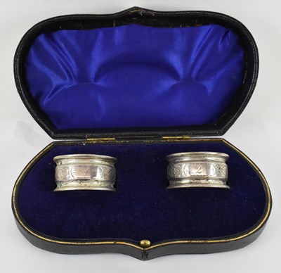 Lot 728 - GEORGE UNITE; a cased pair of Victorian...