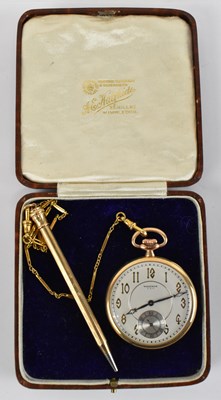 Lot 881 - WALTHAM USA; a 9ct yellow gold pocket watch,...