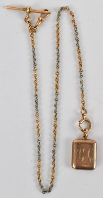 Lot 795 - An 18ct yellow and white gold Albert chain,...