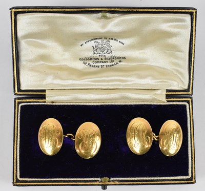 Lot 800 - GOLDSMITH & SILVERSMITH CO LTD; a pair of 18ct...