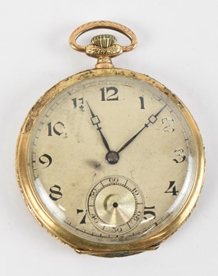 Lot 884 - A 9ct yellow gold pocket watch, diameter...