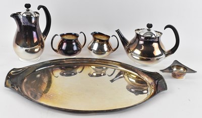 Lot 683 - ELKINGTON; a four piece silver plated tea...