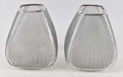 Lot 543 - RENÉ LALIQUE; a pair of frosted glass vases...