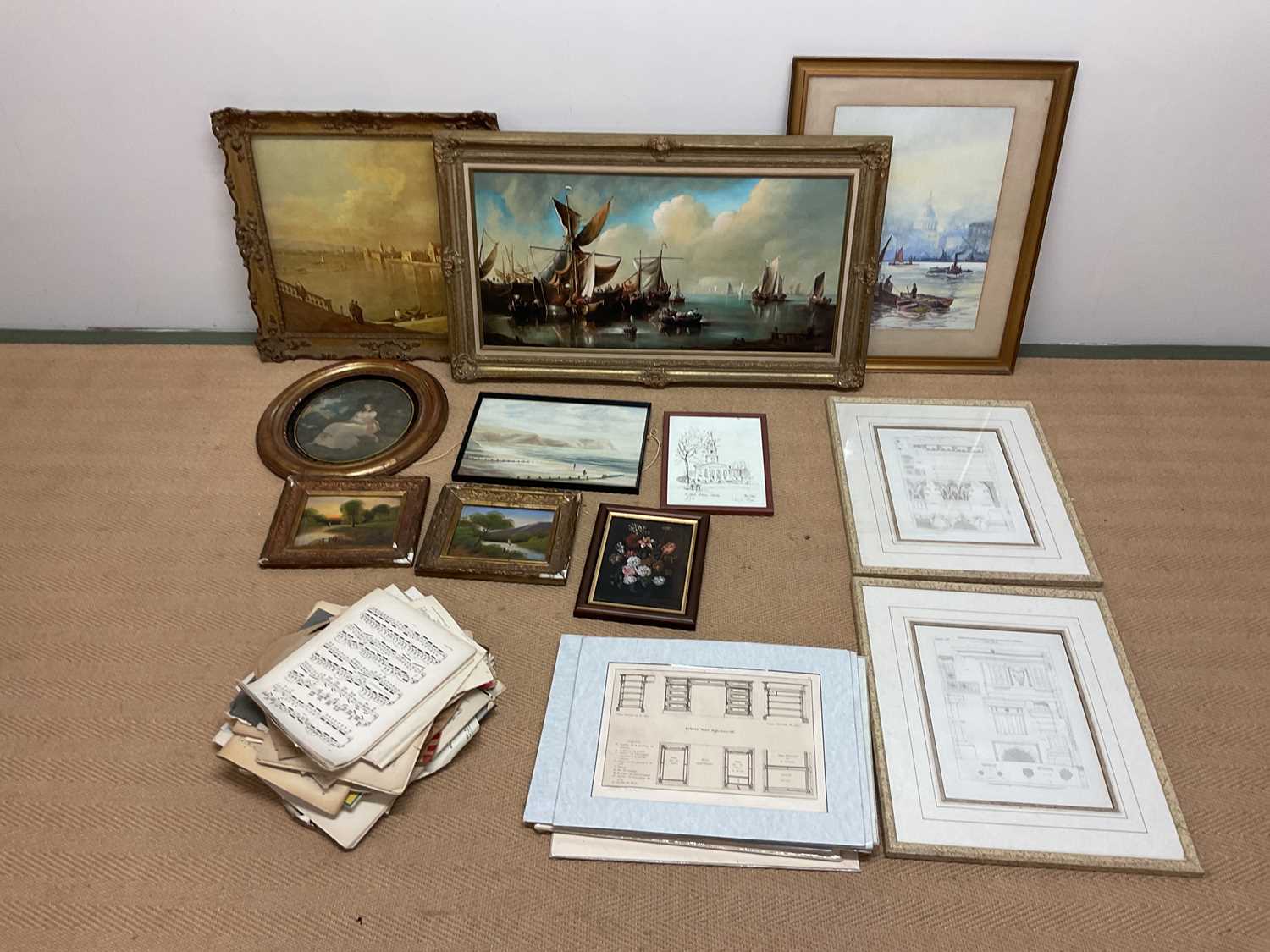 Lot 149 - A collection of pictures and prints, largest...