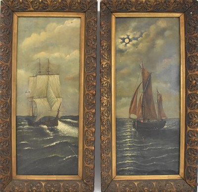 Lot 204 - UNATTRIBUTED; pair of 19th century oils on...