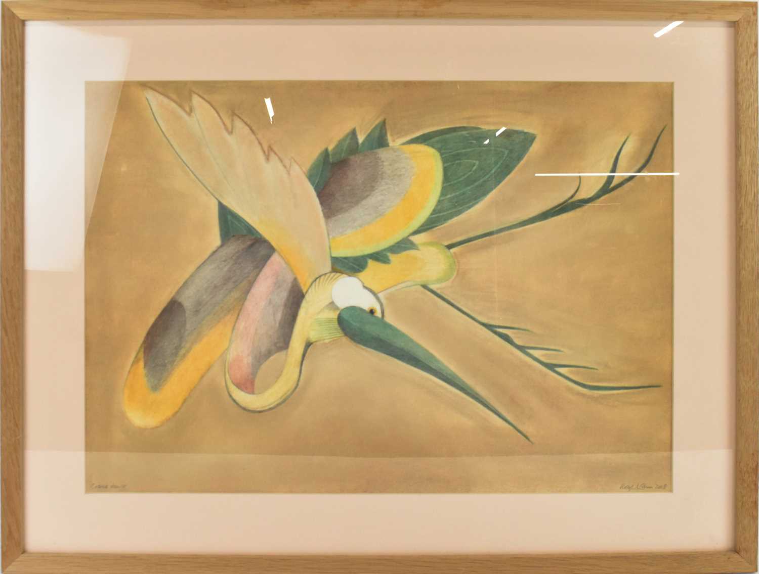 Lot 244 - ROGER KOHN; a modern pastel drawing, a bird