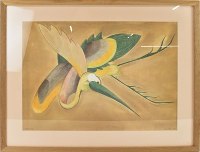 Lot 244 - ROGER KOHN; a modern pastel drawing, a bird in...