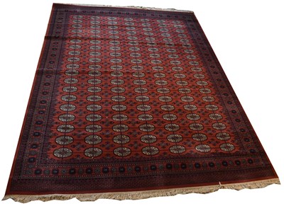 Lot 125 - A large red ground Super Kashan Persian design...