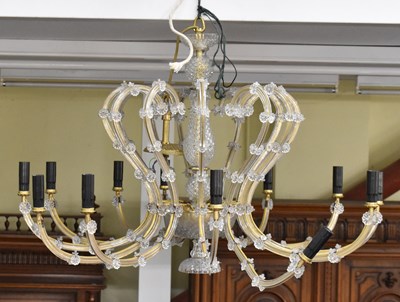 Lot 126 - A modern twelve branch cut glass chandelier,...