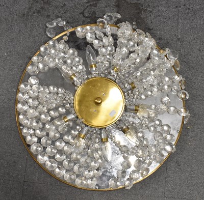 Lot 144 - A modern cut glass drop circular ceiling light,...