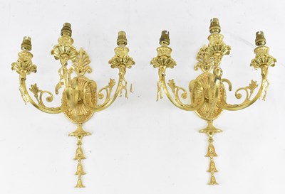 Lot 136 - A pair of modern French style three branch...