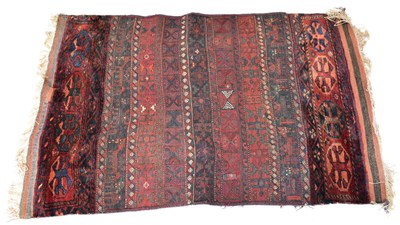 Lot 128 - A hand-knotted and woven Iranian Kilim dark...