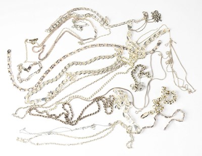 Lot 864 - A quantity of hallmarked and 925 silver chain...