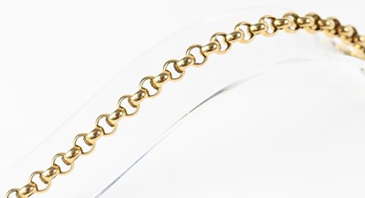 Lot 800 - A 9ct gold belcher link bracelet, stamped '375'...