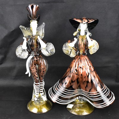 Lot 356 - MURANO; a pair of 19th century style glass...