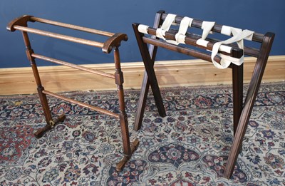 Lot 94 - A folding luggage rack and an early 20th...
