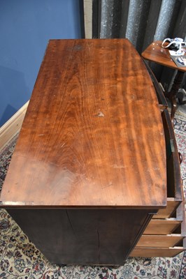 Lot 37 - A Victorian mahogany bowfronted chest of two...