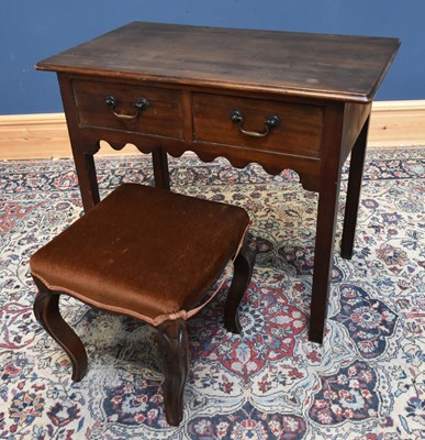 Lot 81 - A Georgian mahogany two drawer side table on...