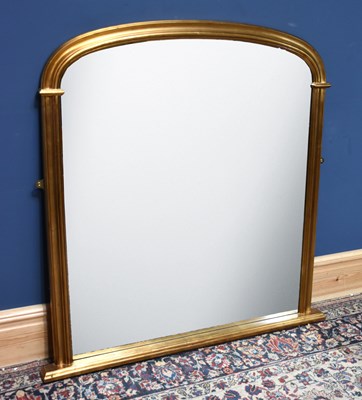 Lot 126 - A modern gilt framed overmantel mirror, height...