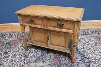 Lot 174 - An old pine side table with single drawer...