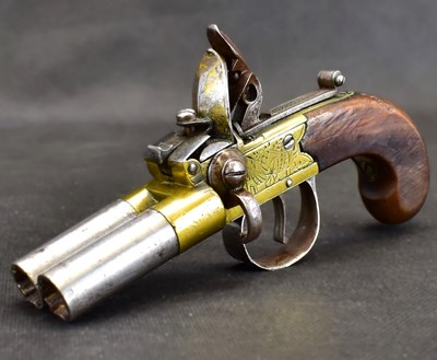 Lot 441 - An early 19th century flintlock pistol with...