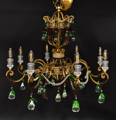 Lot 103 - A gilt metal eight-branch electrolier with...