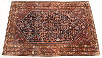 Lot 99 - A Hamadan rug, Herati pattern on an indigo...