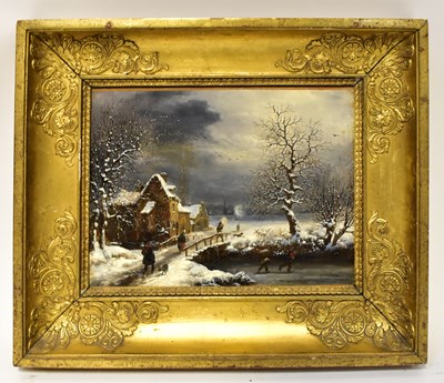 Lot 466 - FOLLOWER OF LOUIS CLAUDE MALLEBRANCHE; oil on...