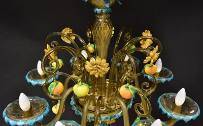 Lot 67 - A Murano glass eight-branch electrolier with...