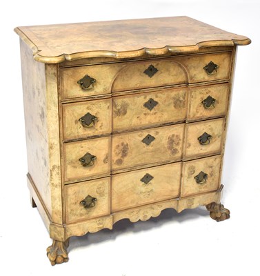 Lot 80 - A Queen Anne style walnut and marquetry...