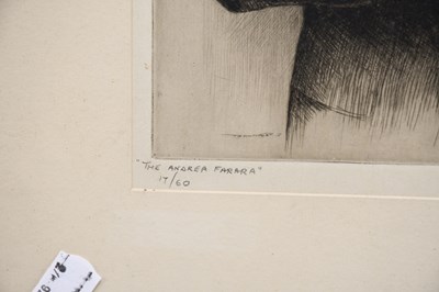 Lot 918 - E. FAIRHURST; an etching, ‘The Andrea Ferrara’,...