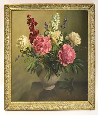 Lot 461 - EVANS (20th century); oil on canvas, still...