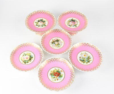 Lot 318 - A 19th century porcelain part dessert service...