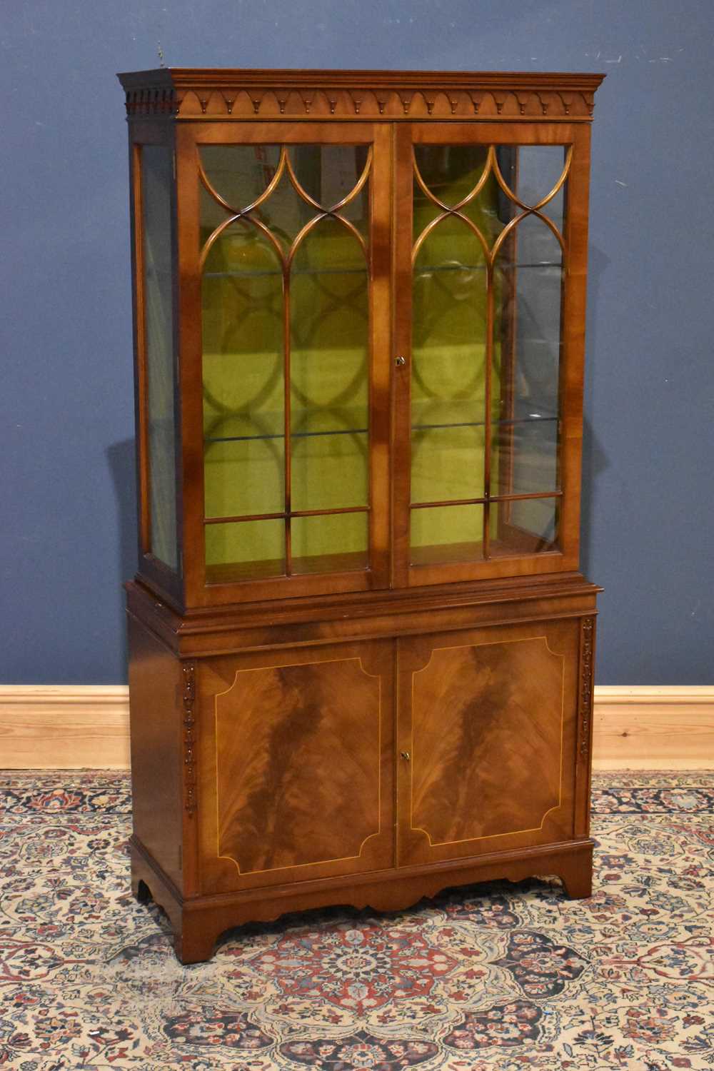 Lot 187 - A reproduction mahogany bookcase, the upper