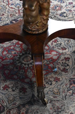 Lot 6 - A reproduction walnut and rosewood tilt-top...